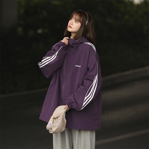 815A-JK92782-P70特 美式三条杠外套秋装冲锋衣休闲夹克女中性风图片