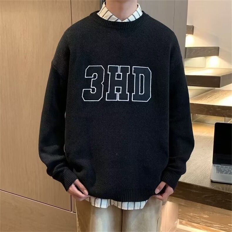 美式圆领毛衣男慵懒风休闲针织衫Y1817P43,男装针织衫/毛衣,星座1116-2