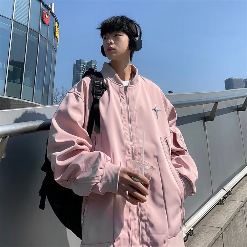 2023春秋痞帅外套男ins高街潮牌港风韩版潮流宽松夹克JK01056-P60,男装夹克,星座308B-1