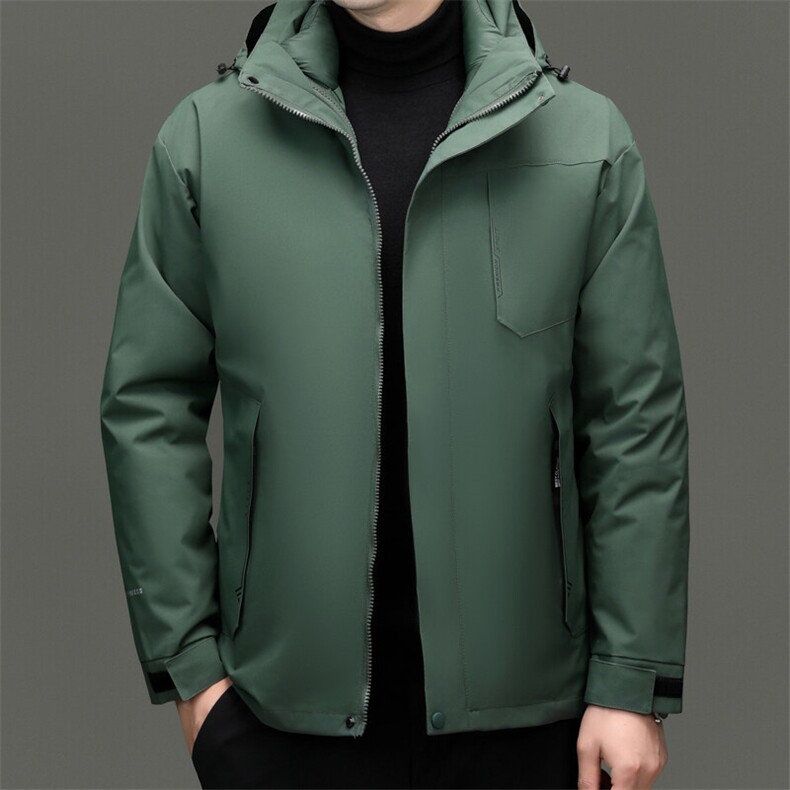 2025秋季新款主推3色三防冲锋衣羽绒棉服内胆三合一可脱卸内胆帽,男装夹克,钱塘207-1