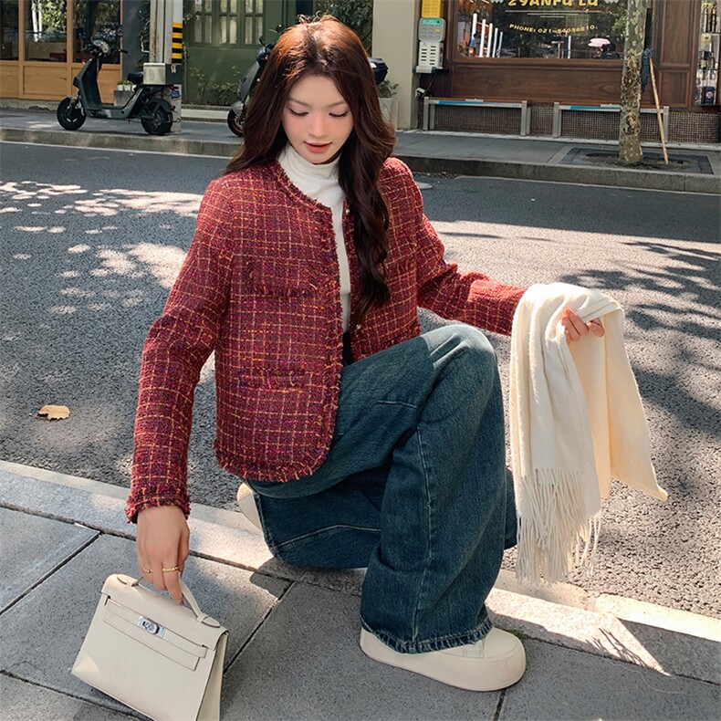 新款重工工艺小香风短外套显瘦百搭气质款,女装短外套,天使之佳话