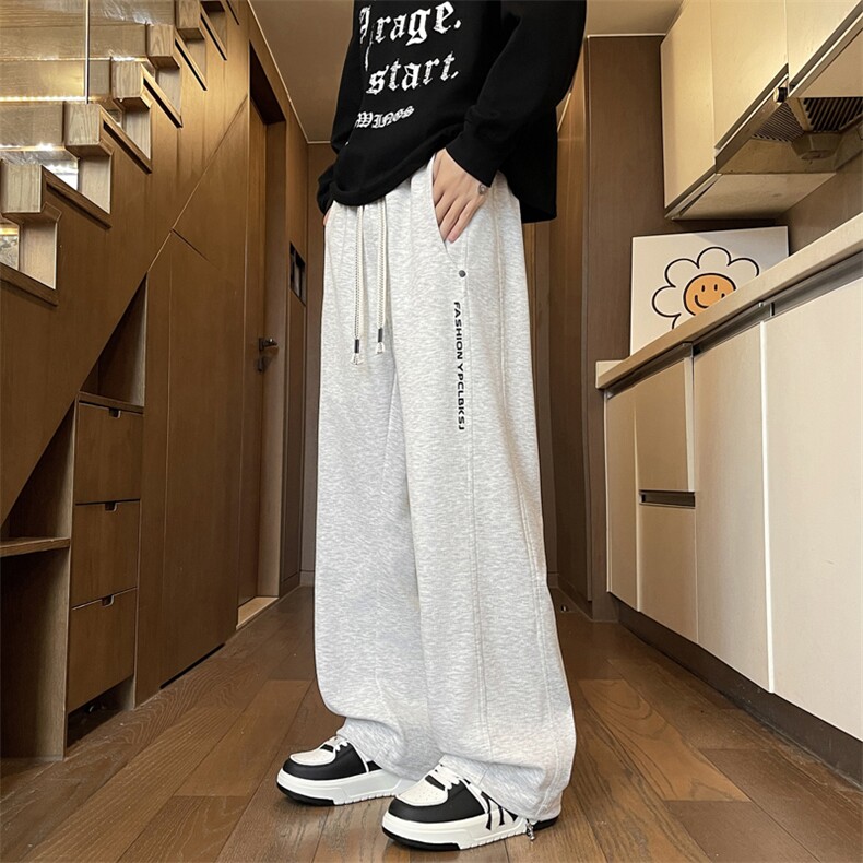 2025新款休闲裤子男潮流直筒潮卫裤宽松阔腿加长卫裤-K3031-P40,男装休闲裤,星座1105-2