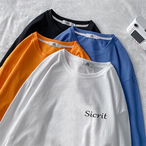TX3098-P28纯棉长袖t恤男大码圆领打底衫体恤上衣服