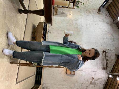 春季新品牛仔衬衫，女装衬衫，怪怪树