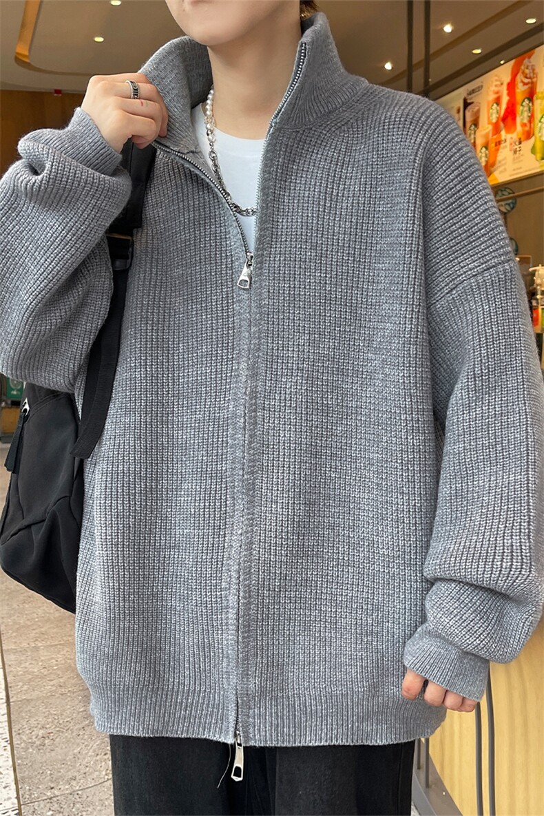 特批双拉链开衫毛衣男秋冬季针织外套立领休闲情侣上衣,男装针织衫/毛衣,星座1107-1