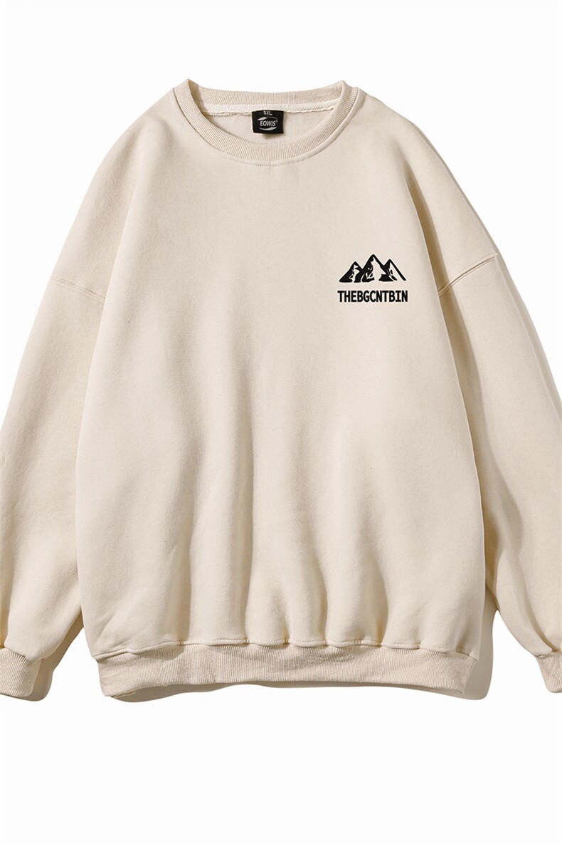 白底新款秋季时尚百搭字母印花套头圆领宽松卫衣W1027P30控48,男装卫衣,电商A247-1