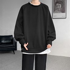 8XL-M假两件卫衣加肥加大码重磅拼接外套圆领套头WY5103P55加绒65，女装短外套，电商B238