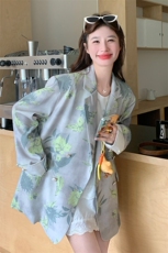 设计感小众印花廓形西装外套女2025秋季新款复古时尚宽松西服上衣，女装西装，2C317A