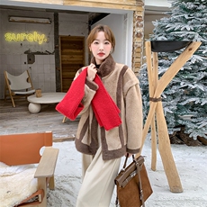 新款现货！冬装皮毛一体羊羔毛外套2C133-8826-P195-K288，女装短外套，2C133