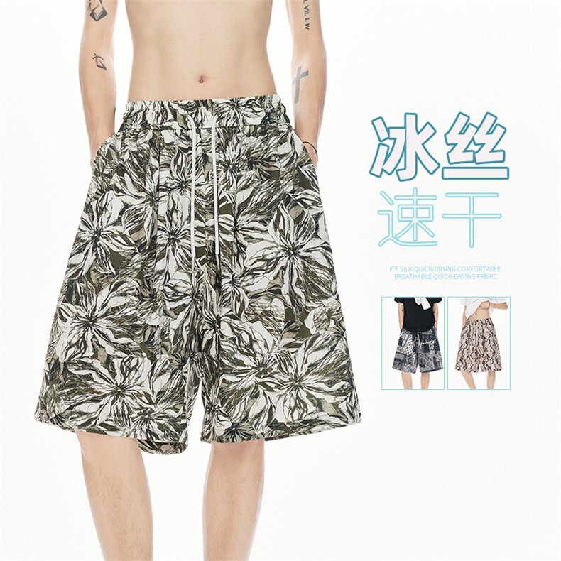 夏日清凉港风百搭短裤个性时尚新潮超薄冰丝速干裤K783TP20控38,男装牛仔裤,电商A102B