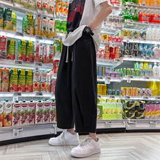 工装裤男夏季薄款宽松直筒阔腿裤潮流男生休闲长裤K02971-P38，男装休闲裤，星座308B-1