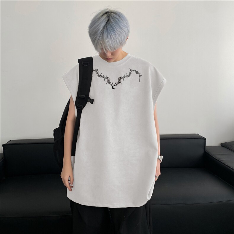 2025夏季新款高街字母印花坎背心肩短袖BXJP200-特批19控38，男装背心/马甲，星座605(原A050)