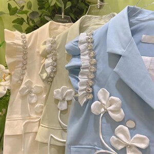 22春装新款重工花朵定钻西装马甲图片