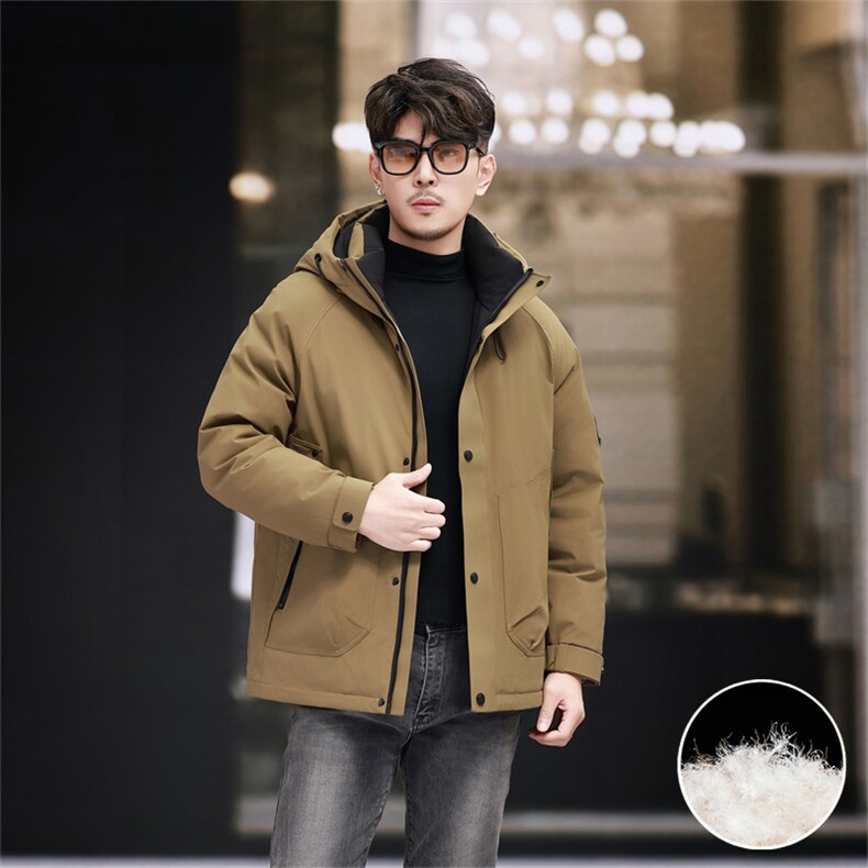 新款中青年90绒轻薄羽绒服外套男士秋冬拆卸帽时尚休闲羽绒服大衣,男装羽绒服,钱塘723