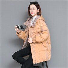 2021韩版时尚修身显瘦连帽羽绒服女，女装羽绒服，依恋蒂丝