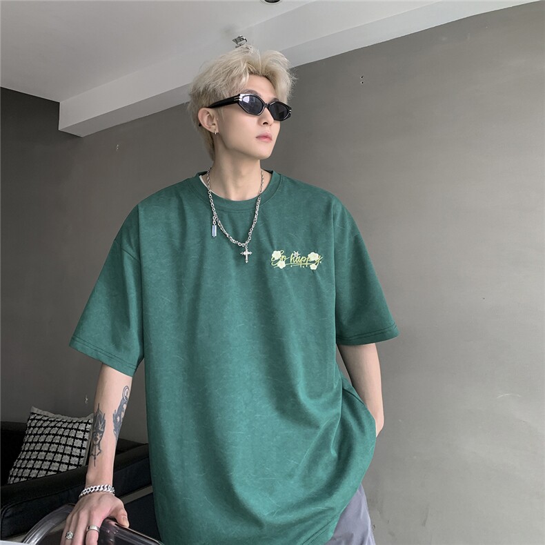 可独供视频250克重磅砂洗刺绣天丝棉冰丝短袖T恤JF207-特P38控58,男装T恤,电商A422-1