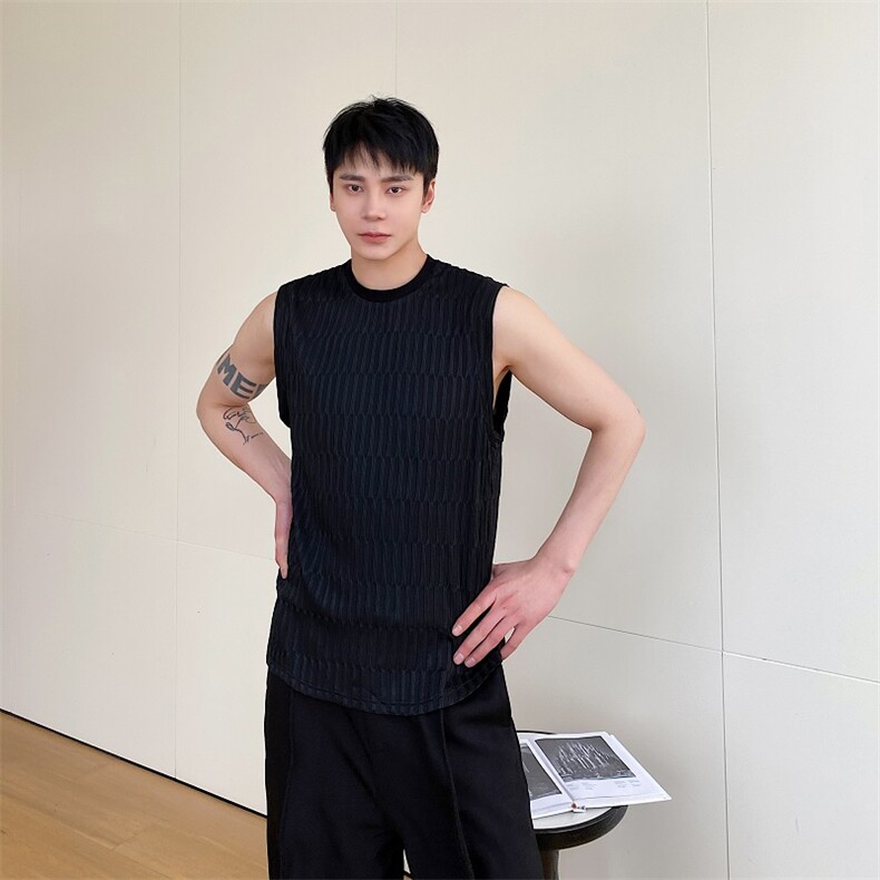 2023新款夏季纯色背心男潮牌背心痞帅马甲A345-261-P55,男装背心/马甲,电商A345