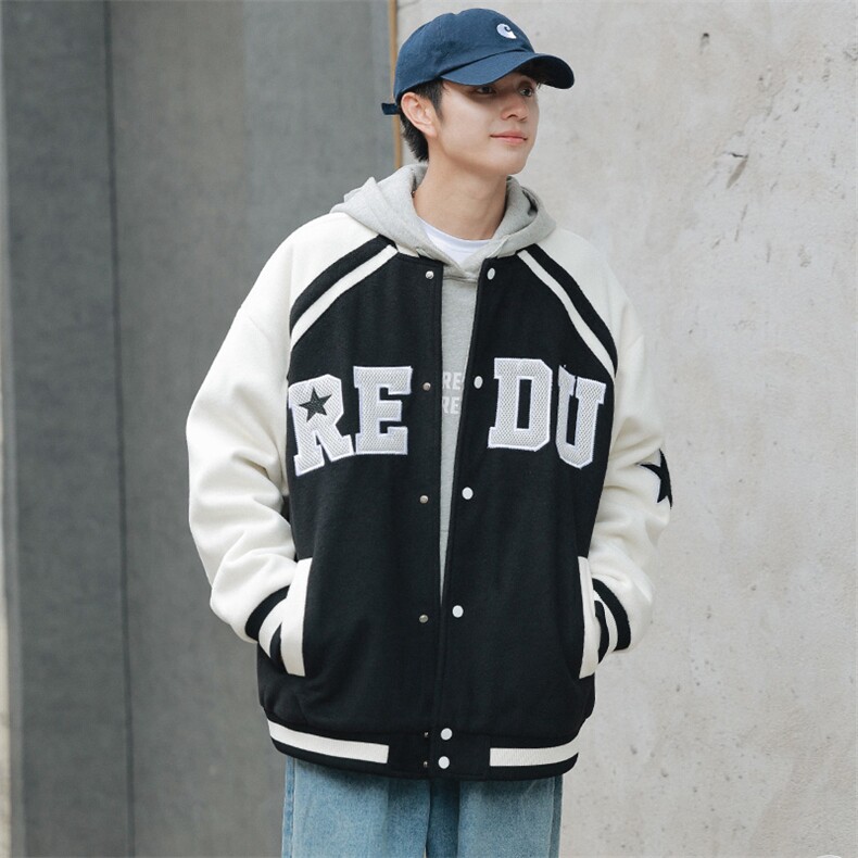 冬款港风加棉加厚保暖棉衣外套毛巾绣棒球服男士8133-P120控价158,男装棉衣,电商A441-1