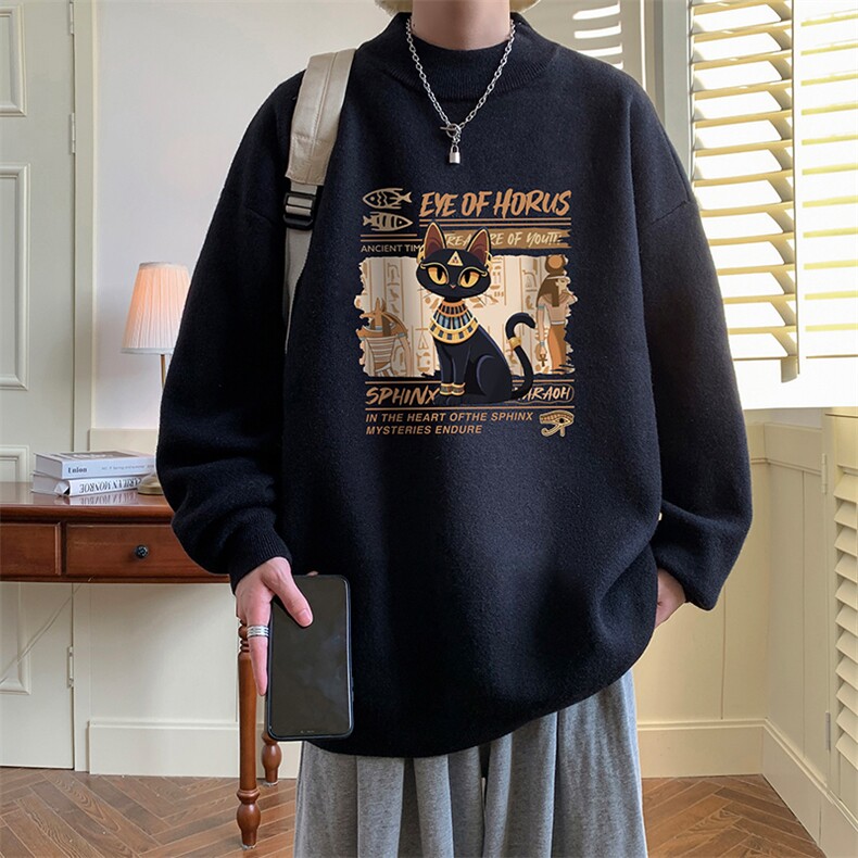 半高领毛衣男大码胖子针织衫毛线衣 M18429-P45 加绒款-P65图片