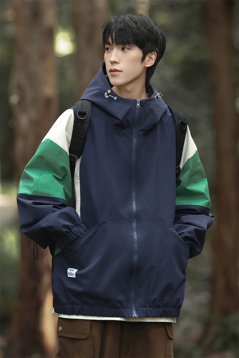 山系森林风秋季冲锋衣夹克潮宽松情侣外套A436-2219-P88控价109,男装夹克,电商A436