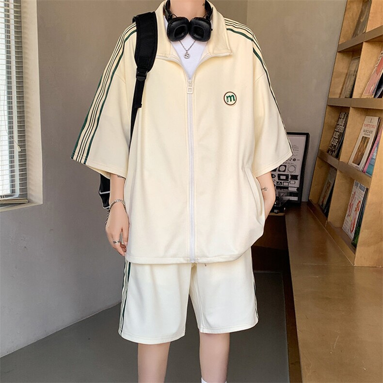 现货TZ2316-P70控98直播大码抖音供货菠萝格两件套学生套装,男装休闲套装,电商D232