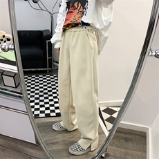 新款灯芯绒裤子男直筒慵懒休闲裤垂坠感开叉日系拖地裤K2137-P32，男装休闲裤，星座512-2