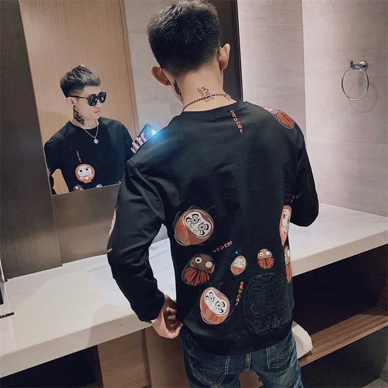 秋季社会风小伙百搭套头圆领印花卫衣长袖打底LQ820-P50，男装卫衣，星座308A