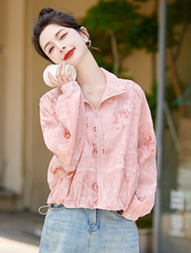 现货新款清凉休闲新中式刺绣薄款防晒女春夏季气质长袖上衣外套，女装防晒衣，美静678