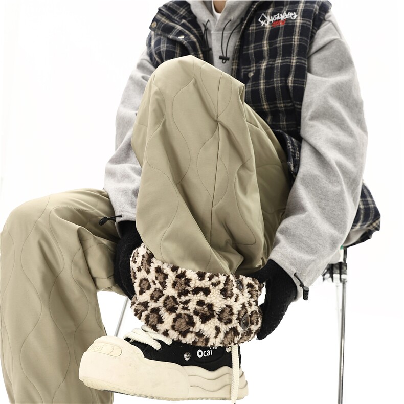 【现货】XZ612-K528-P65控98冬季棉裤葫芦纹豹纹羊羔绒滑雪裤，男装棉裤，星座612