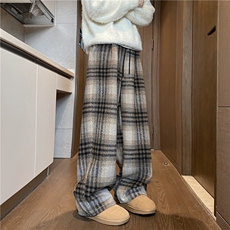 2025冬季美式复古格子慵懒感加绒休闲裤B315-K25889JR-特p46控88，男装卫衣，电商B315