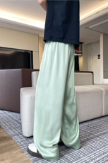8XL-M特大码冰丝裤醋酸阔腿裤男缎面高腰垂感防晒凉凉裤K979P45，男装休闲裤，电商D206-1