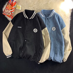 2022灯芯绒夹克外套港风宽松棒球服D201-DM94-P70图片