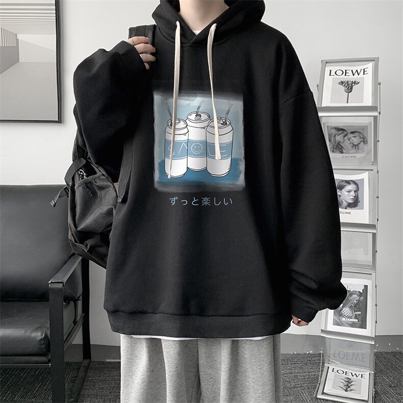 WY2148-P35纯棉连帽卫衣男大码运动帽衫宽松薄外套男,男装卫衣,电商A040