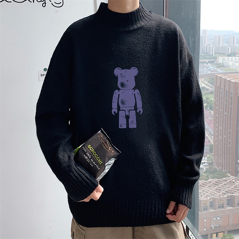 半高领毛衣男士大码针织衫男毛线衣男M18242-P45加绒款-P65,男装针织衫/毛衣,电商A040