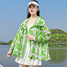 绿色大码防晒衣2025年夏季RF2C290-2801#-P85-K138，女装短外套，蝶眷