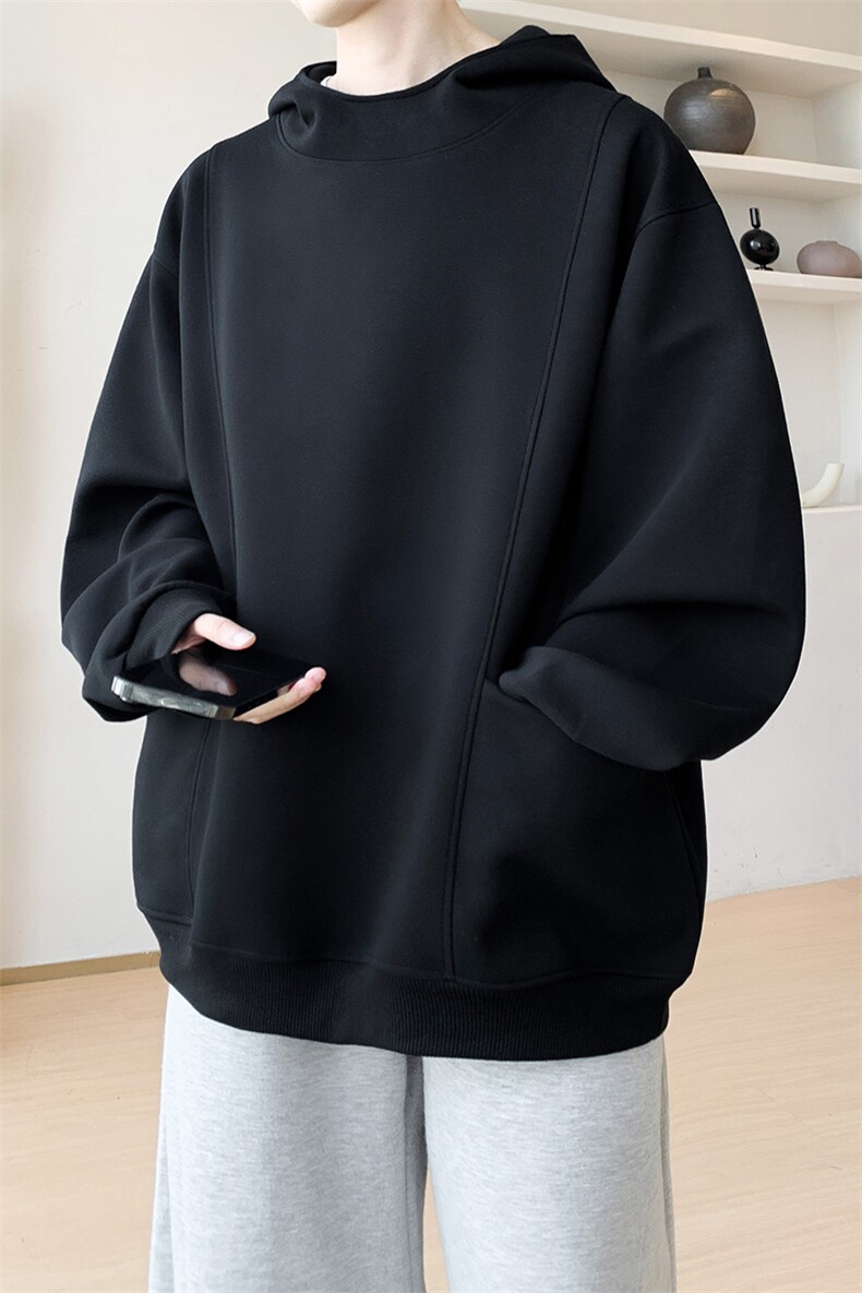 华棉内景秋冬重磅情侣休闲连帽卫衣男潮宽松大码外套WY00700/P55,女装短外套,电商B316