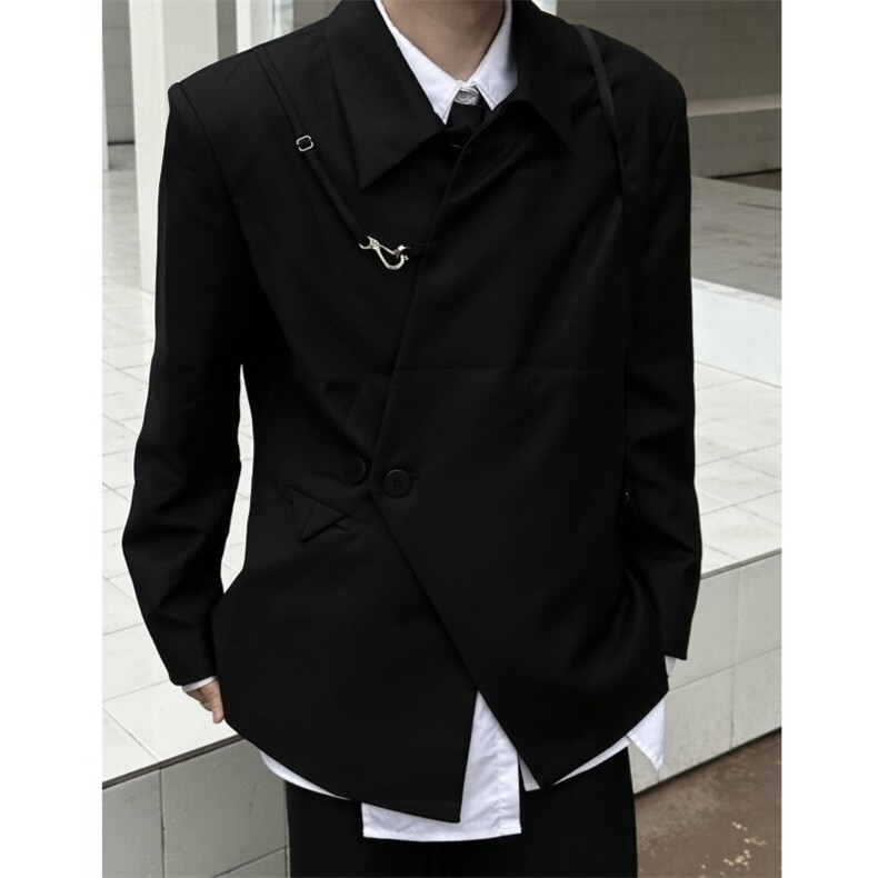 现货自制TWOWUS不对称高级感翻领小西装新中式休闲西服,男装西服,星座910A