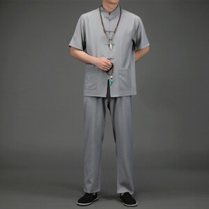 BETZ2201钱塘2020-2风亚麻唐装中老年男装中老年套装P120，男装中老年男装，钱塘207-2