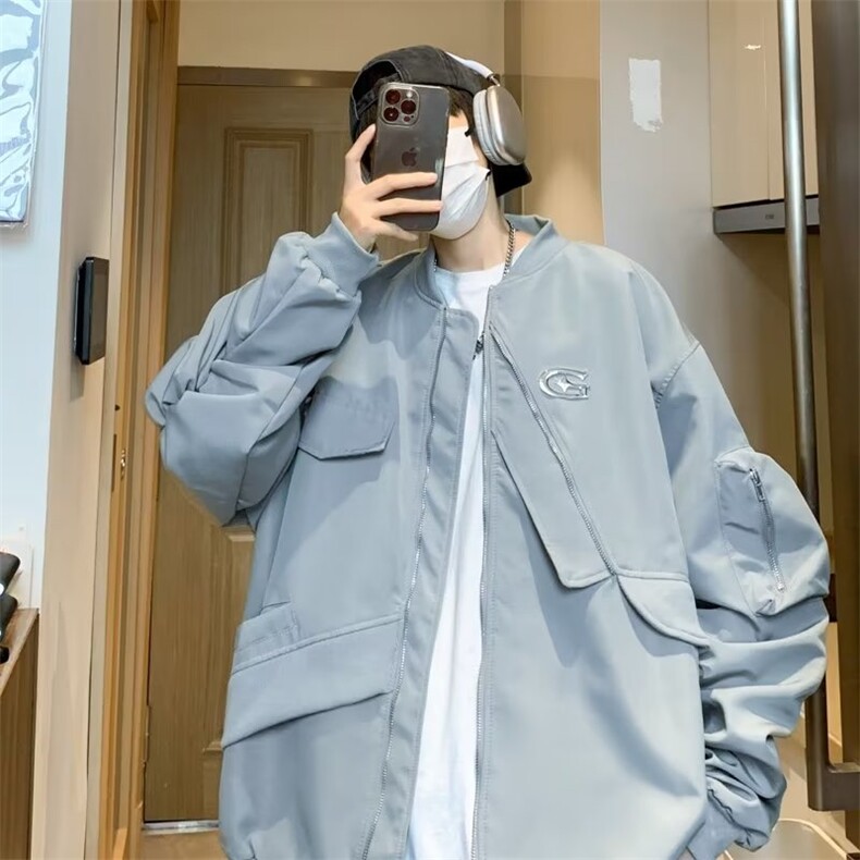 美式高街设计感飞行员夹克男春秋2024新款痞帅潮牌J683-P65,男装夹克,星座1109-3