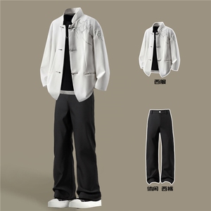 西服立体绣95%绦纶5%氨纶M-5XL大码XF78058P90控139 西裤78151P45图片