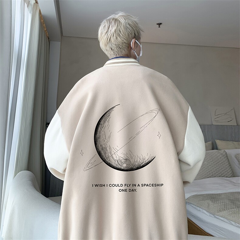 摇粒绒棒球服男大码开衫卫衣男夹克 BF86246-P65图片