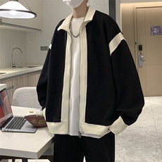 夹克男秋季ins港风拼色外套潮流痞帅休闲针织上衣JK056-P55，男装夹克，星座308B-2