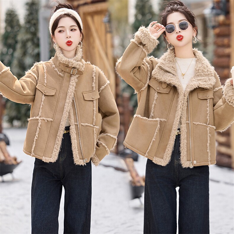2025新款皮毛一体机车服休闲外套图片