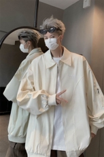 秋装新款港风大码夹克宽松防水小牛津棒球服上衣外套男7865-P88，男装夹克，电商C213(原B265)