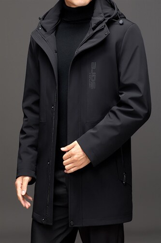AL99022冬季男士派克服可脱卸兔毛内胆中长款风衣P560图片