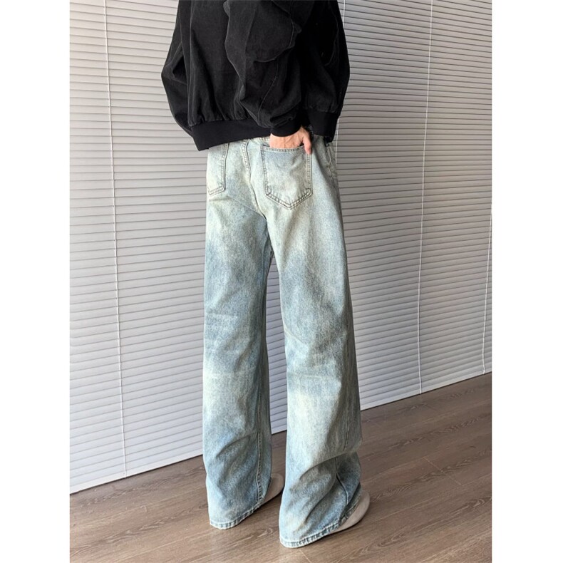 美式高街牛仔裤男女韩版潮流帅气百搭2025秋冬ins长裤RK3194-P55,男装牛仔裤,星座412-3
