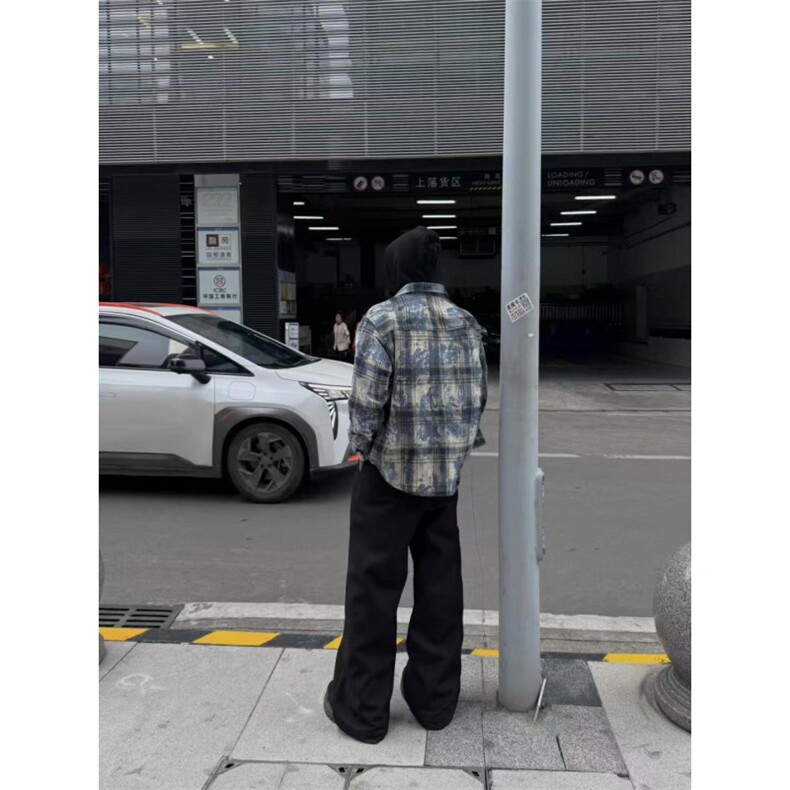 【有货】cleanfit扎染格子衬衫男设计感高级感衬衣C3002HH-特P50,男装衬衫,星座1007（原301D）