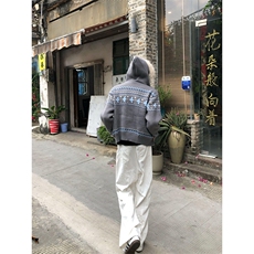 重磅北极绒座山雕毛衣外套冬美式复古休闲慵懒风大毛毛领针织开衫，男装针织衫/毛衣，电商A486-1