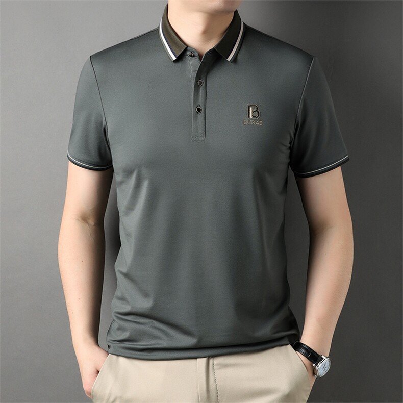 商务男士短袖T恤夏季保罗中年汗衫衣服Polo衫男刺绣翻领半袖体恤,男装T恤,电商B212（原钱塘6029）