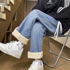 加绒加厚牛仔裤男宽松直筒裤K2362常规P50加绒P60，男装牛仔裤，电商D325